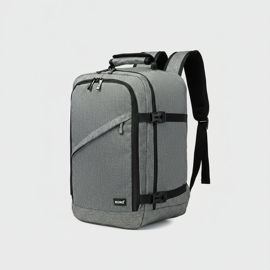 Backpack Waterproof Laptop Travel featuring reflective design for night safety in gray color, perfect for men.