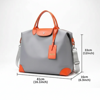 Disney Mickey Mouse Crossbody Bag in gray and orange, dimensions 41cm x 33cm x 16cm, stylish handbag for 14+.