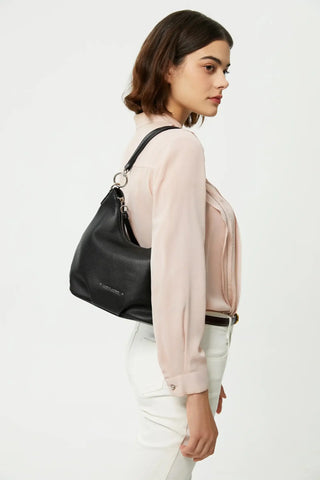 Luxury black crossbody bag for women, stylish casual satchel with wide straps, perfect for any occasion.