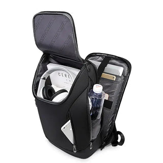 Bange Backpack USB charging waterproof open view showcasing organized storage and compartments.