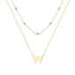 Moissanite Necklace Double Layer Butterfly Pendant