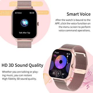 Smartwatches with Bluetooth featuring smart voice control and HD 3D sound quality for enhanced audio experiences.