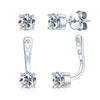 Moissanite Stud Earring For Women 2 in 1 Pierced Jewelry