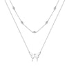 Moissanite Necklace Double Layer Butterfly Pendant