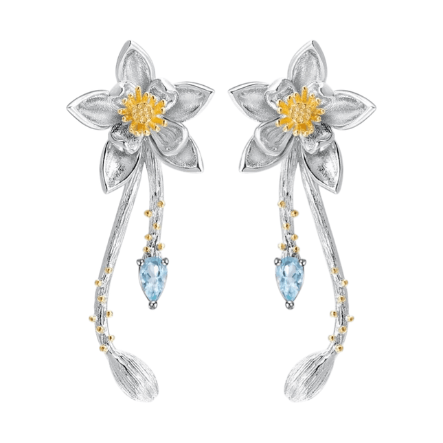 Pendientes colgantes de flor