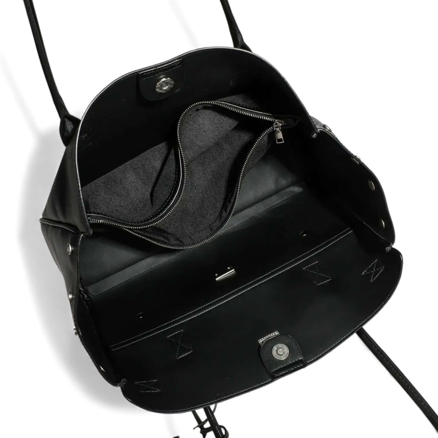 Women's Black Leather Tote Bag