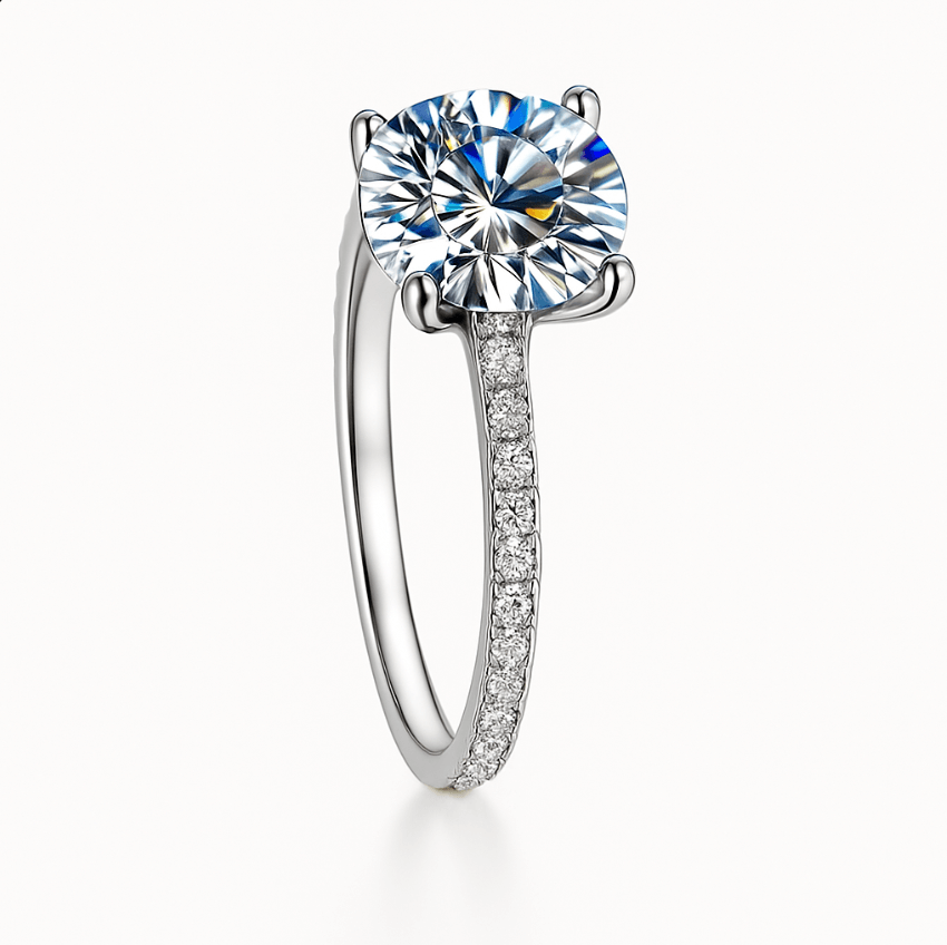 Moissanite Ring 925 Sterling Silver
