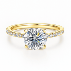 Moissanite Ring 925 Sterling Silver