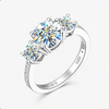 Moissanite Ring – 925 Sterling Silver Three-Stone Design
