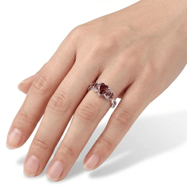 Heart Ring Natural Amethyst Heart