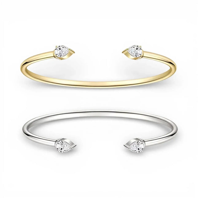 Bracelets Manchette en Moissanite Plaquage Or 14K - Certifiés