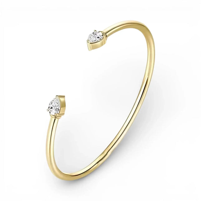 Bracelets Manchette en Moissanite Plaquage Or 14K - Certifiés