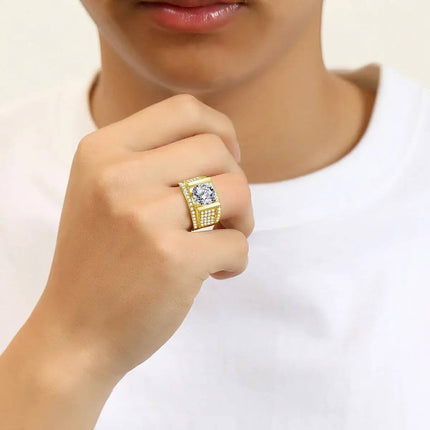 Moissanit-Ring für Herren