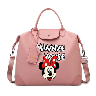 Disney Mickey Mouse Crossbody Bag in pink with Minnie Mouse design and shoulder strap.