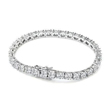 Bracelet Tennis en Moissanite en Argent Sterling 925 Plaqué Or Blanc 18K, Certifié GRA