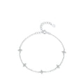 Delicate Bracelet 925 Sterling Silver with floral motifs and crystal accents, adjustable design for a perfect fit.