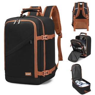 Backpack Waterproof Laptop Travel featuring reflective design, multiple compartments, and durable Oxford material.