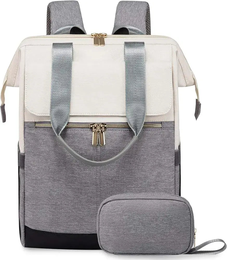 Women's Backpack featuring a stylish design with soft handles and a detachable small pouch.