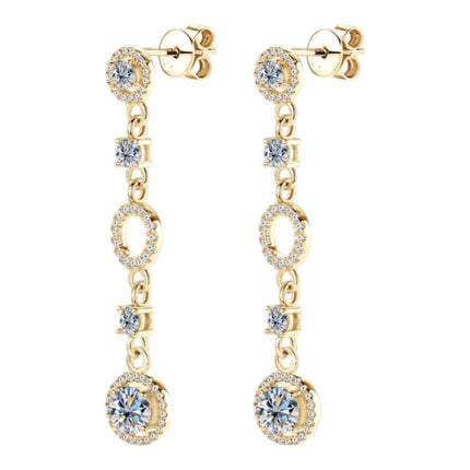 Pendientes colgantes de moissanita en plata de ley 925