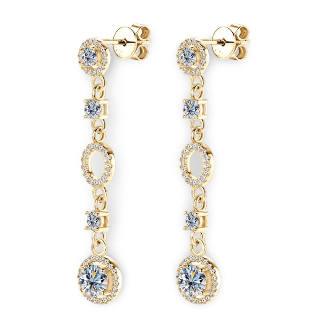 Moissanite Drop Earrings 925 Sterling Silver