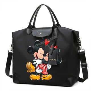 Disney Mickey Mouse Crossbody Bag featuring a cute design of Mickey and Minnie with bright colors.