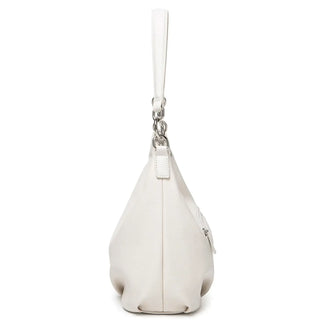 Luxury white crossbody bag for women, soft PU material, casual style with wide strap, ideal for parties.