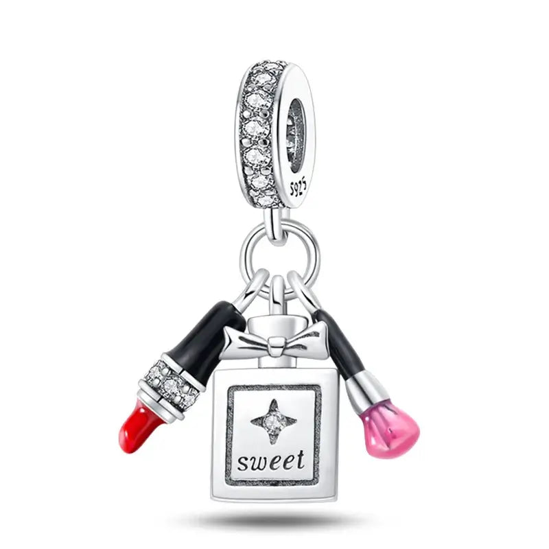 Charm Bead 925 Sterling Silver Butterfly, Daisy & Rose