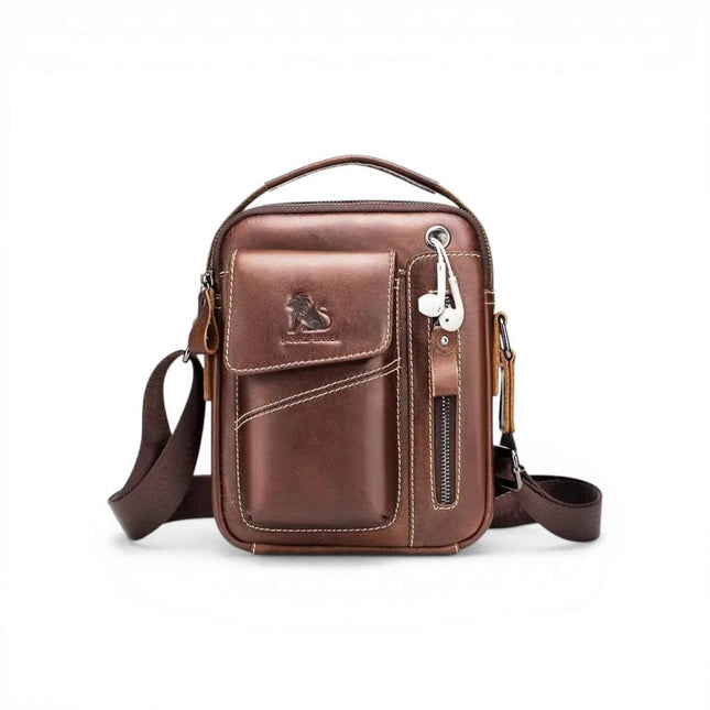 Herren-Schultertasche aus echtem Leder