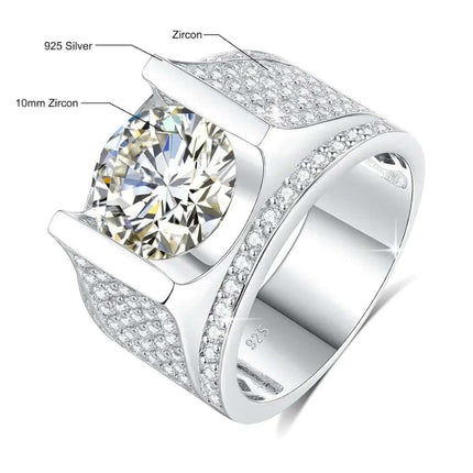 Moissanit-Ring für Herren