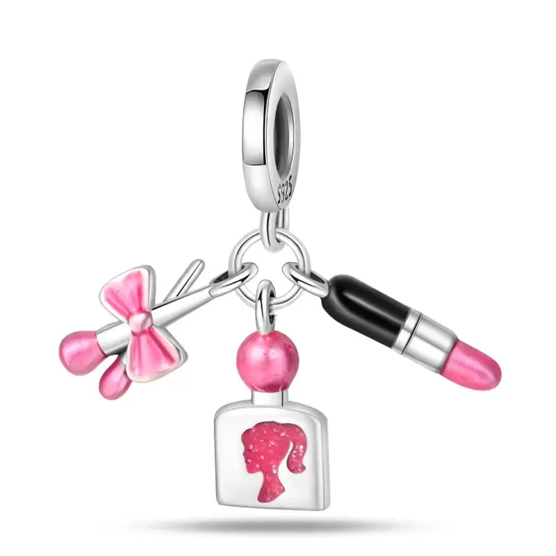 Charm Bead 925 Sterling Silver Butterfly, Daisy & Rose