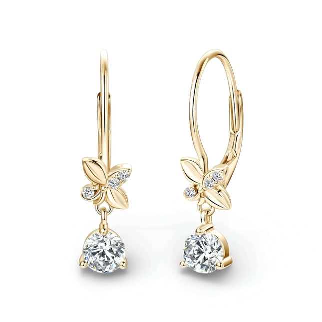 Boucle d'oreille pendante en moissanite en argent sterling 925