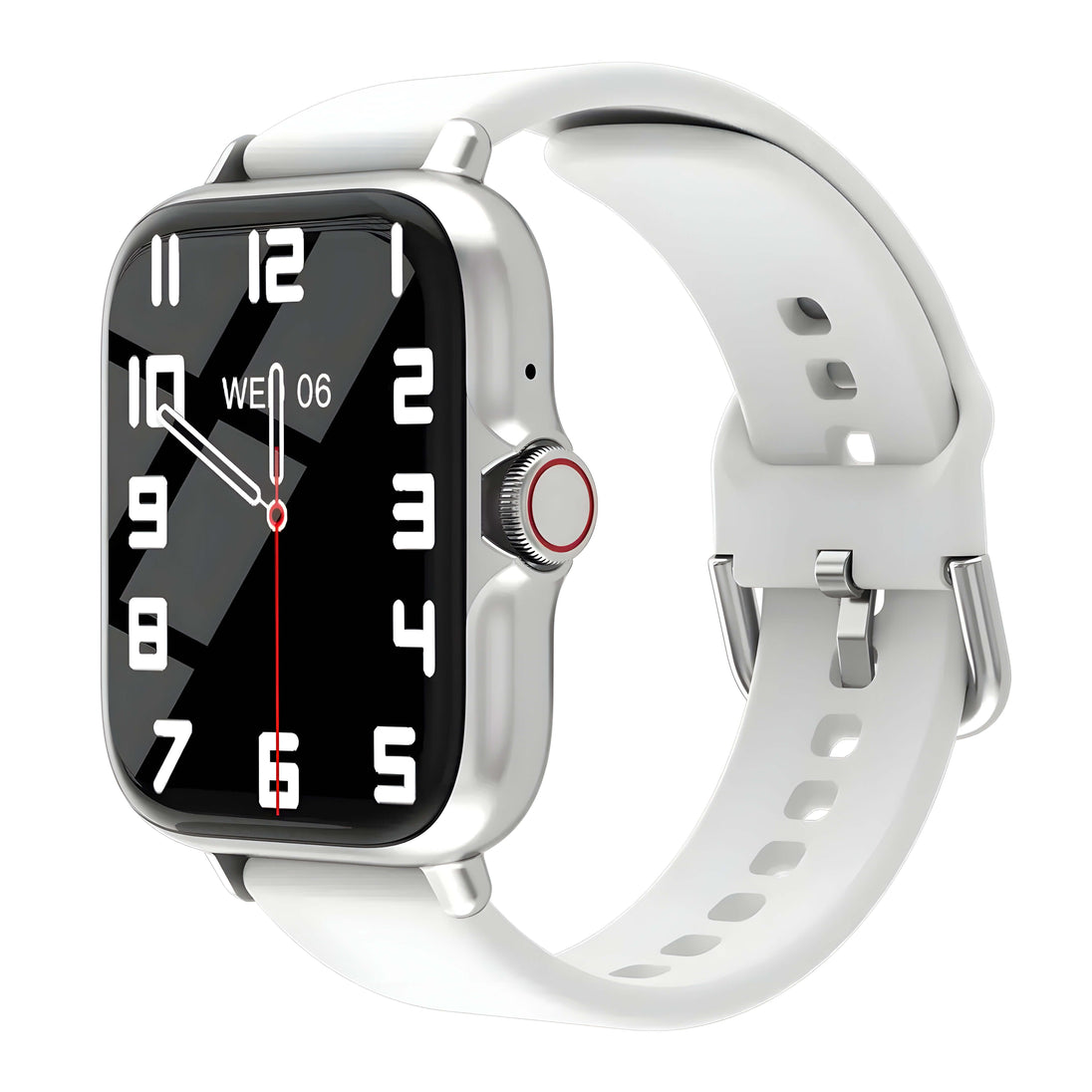 Smartwatch in white with silicone strap, activity tracking, Bluetooth 5.2, brand: DESERTCAT