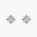 Snowflake Zircon Stud Earrings 925 Sterling Silver with sparkling zircon stones on a lightweight design.