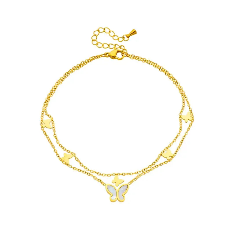 Stainless Steel Butterfly Anklet for Women