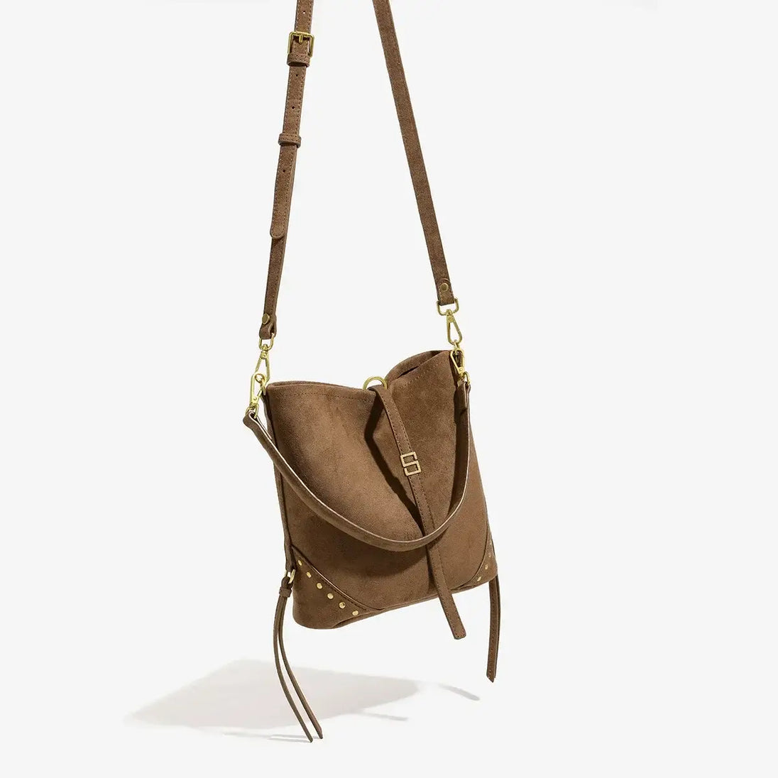 Large Capacity Brown Vintage Shoulder Tote Bag for Women, Soft Polyester Lining, Hip Hop Style.