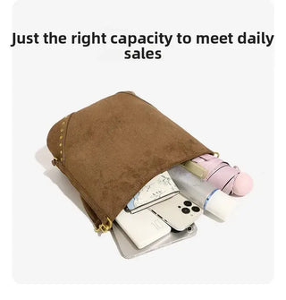 Large capacity brown shoulder tote bag for women, featuring soft polyester lining and hip hop style, ideal for daily use.