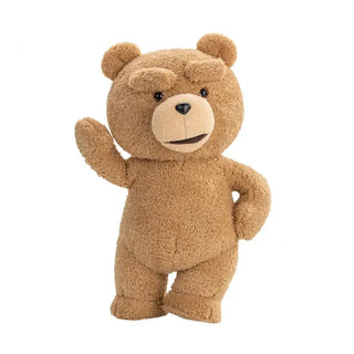POP MART Ted 2 collectible model, plush teddy bear in brown, ideal for collectors and fans.