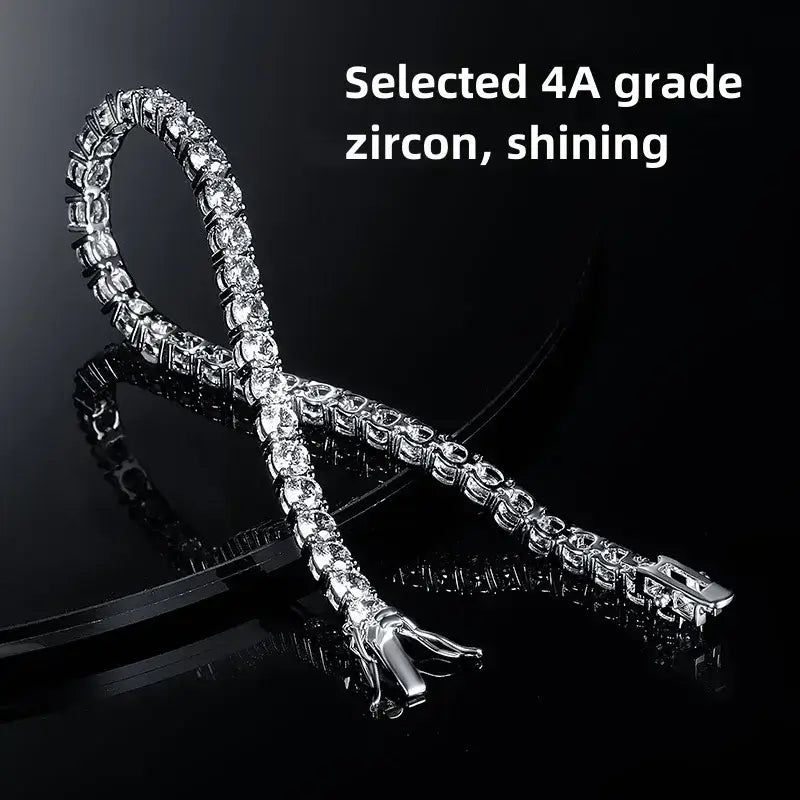 Tennis Bracelet 925 Silver Plated 18K Gold 4A Grade Zircon GRA Certificate