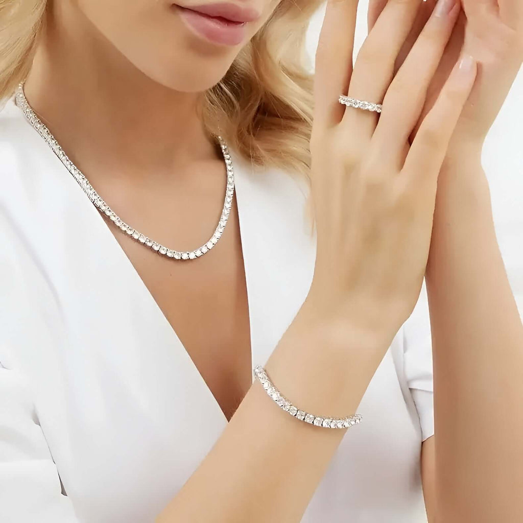 Tennis Bracelet 925 Silver Plated 18K Gold 4A Grade Zircon GRA Certificate
