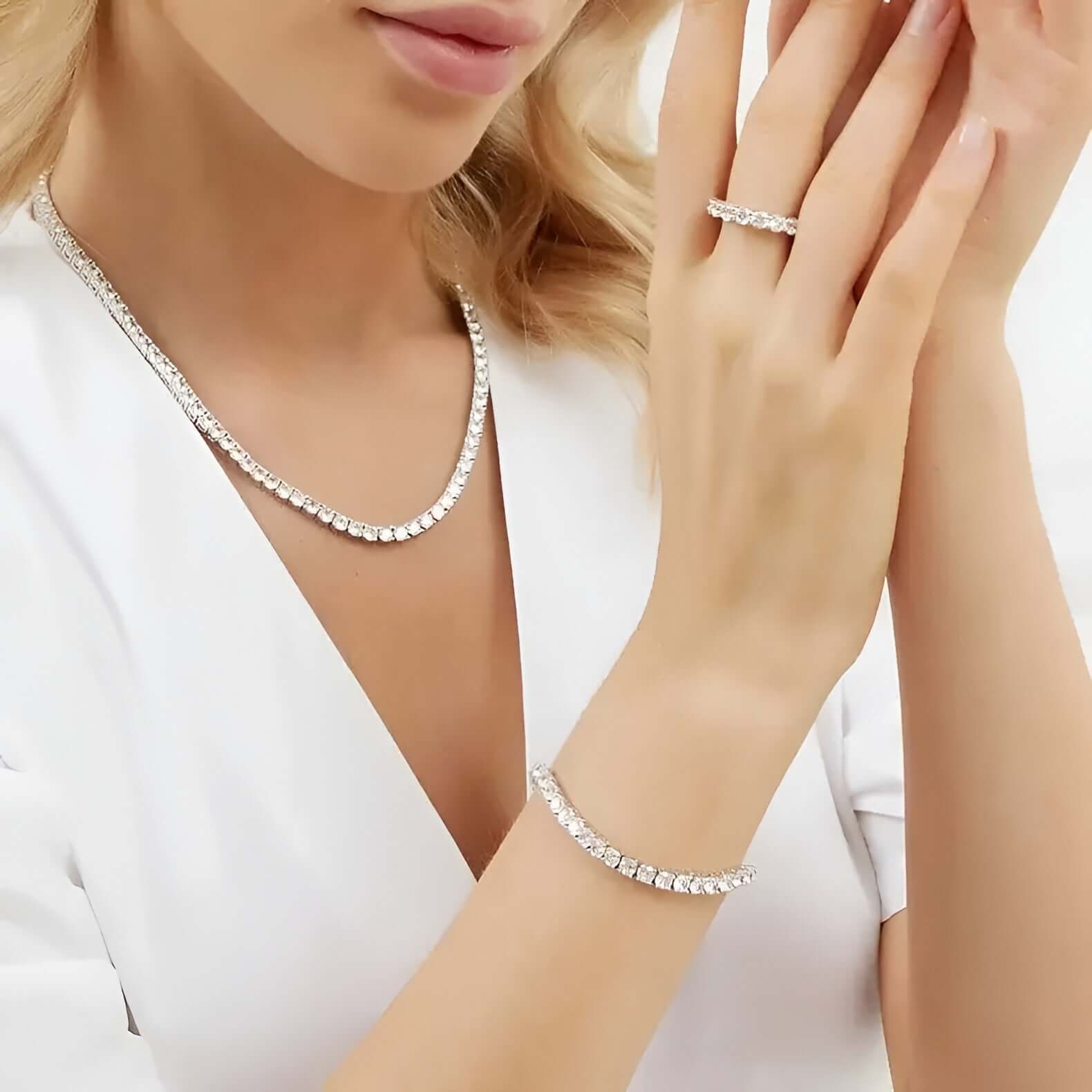 Tennis Bracelet 925 Silver Plated 18K Gold 4A Grade Zircon GRA Certificate