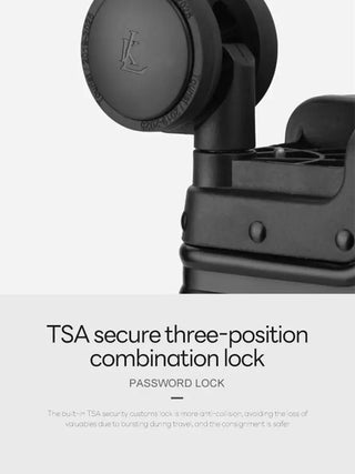 TSA secure three-position combination lock for luggage, ensuring safety and compliance with travel regulations.