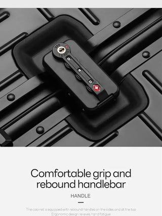 Travel suitcase handle with comfortable grip and rebound design for easy maneuverability