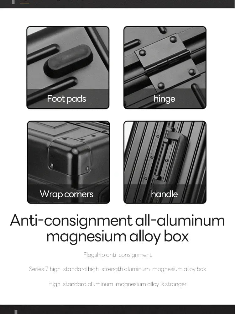 Travel Suitcase Aluminum Rolling Luggage