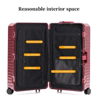 Interior view of Suitcases showing reasonable space with mesh pockets and compartments for organized packing