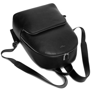 Vintage Black Backpack for Women, Soft Faux Leather with Zipper Closure and Arcuate Shoulder Straps.