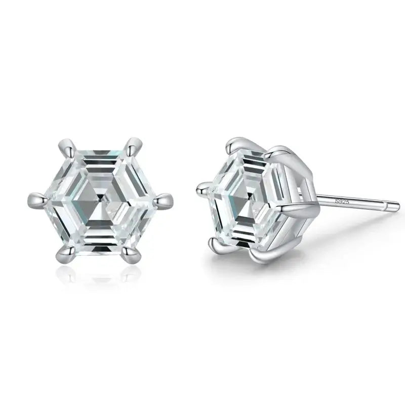 Water Drop Zircon Stud Earrings Set 925 Sterling Silver with sparkling zircon stones design.