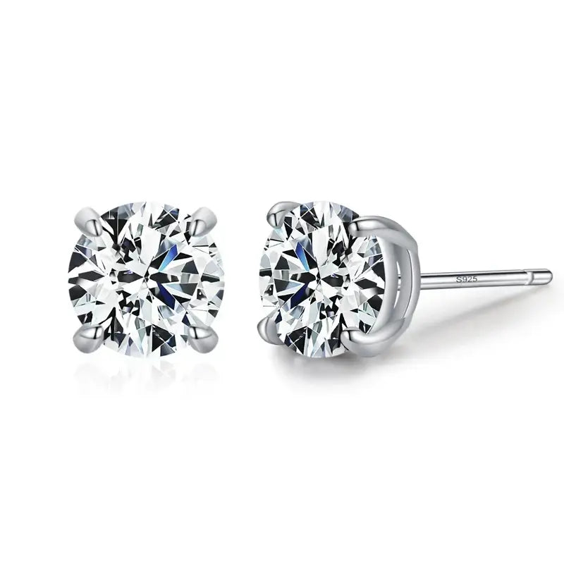 Water Drop Zircon Stud Earrings Set 925 Sterling Silver showcasing elegant zircon stones in a refined design.