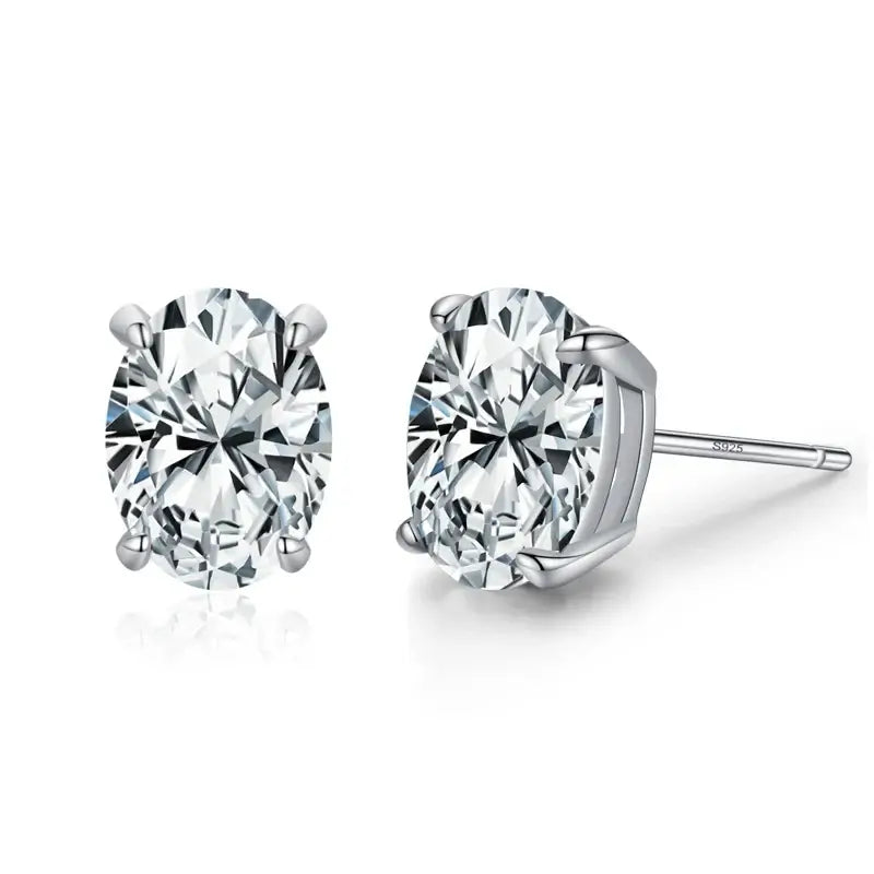 Water Drop Zircon Stud Earrings Set 925 Sterling Silver featuring sparkling zircon stones and elegant design.