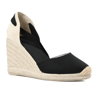 Black Espadrilles Sandals - Stylish and Breathable Women's Wedge Sandals with Ankle Strap