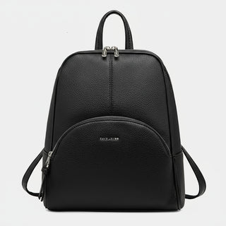 Fashion women’s backpack in black, vintage style shoulder bag with zipper closure and soft handle.